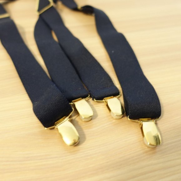 Cas Germany Suspender Mens Blue Dark Clip On X Back Adjustable‎ Strap Stretch - Picture 4 of 7